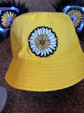 Sunflower Light up kitten ear bucket hat/ rave hat/ festival hat/ rave bucket hat