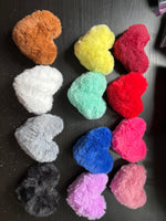 Fuzzy heart hanging charm