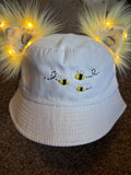 Bee Light up kitten ear bucket hat/ rave hat/ festival hat/ rave bucket hat