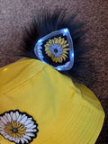 Sunflower Light up kitten ear bucket hat/ rave hat/ festival hat/ rave bucket hat