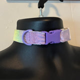 Rainbow fuzzy puppy play collar