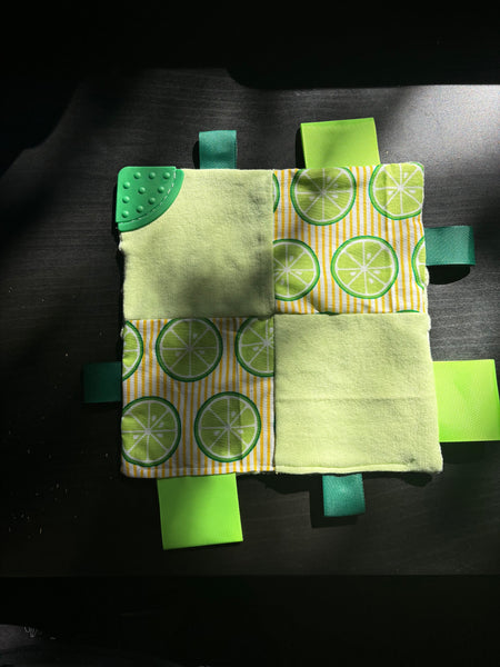 Lime quilted sensory blanket