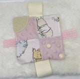 Pink Winnie the Pooh sensory blanket