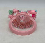 Pink and blue dinosaur matching set