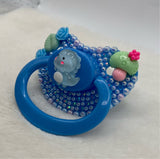 Pink and blue dinosaur matching set