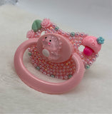 Pink and blue dinosaur matching set