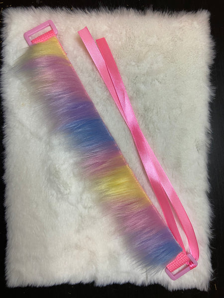 Rainbow fuzzy collar