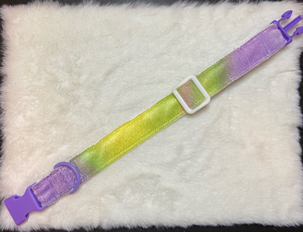 Rainbow fuzzy puppy play collar